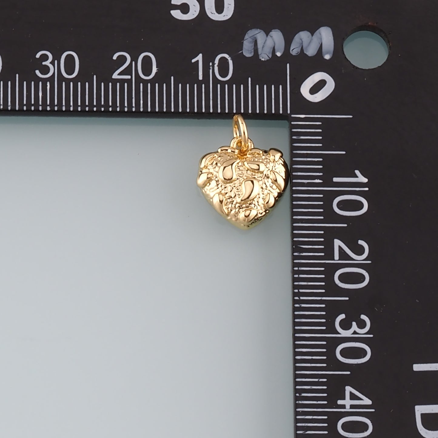 18K Gold Filled Heart Pendant,Heart Charm Bracelet Necklace for DIY Jewelry Making Supply