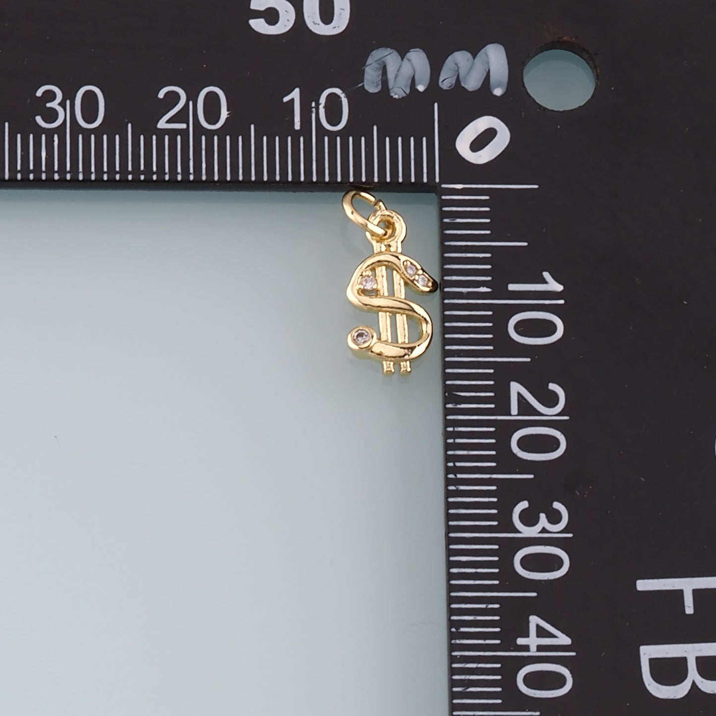 Gold Dollar Charms,18K Gold Filled Money Pendant,CZ Micro Pave Dollar Charm Bracelet Necklace for DIY Jewelry Making Supply