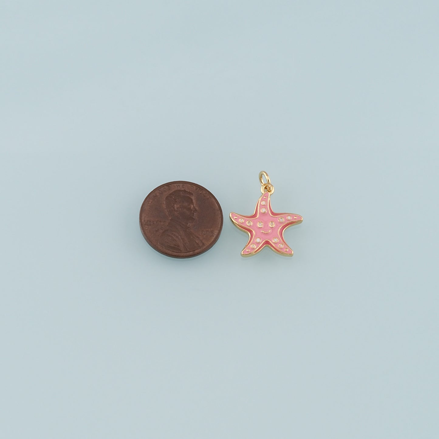 Gold Starfish Charms,18K Gold Filled Sea star Pendant,Enamel Starfish Charm Bracelet Necklace for DIY Jewelry Making Supply