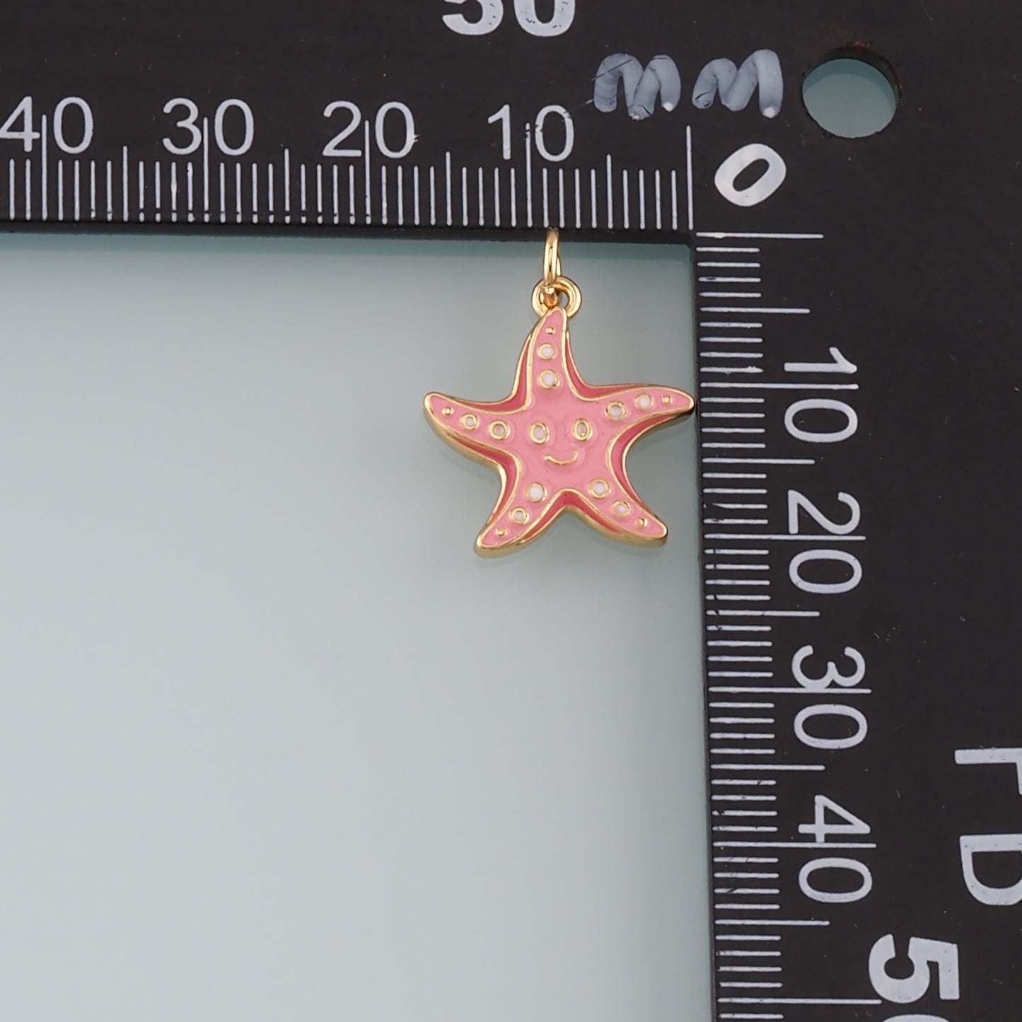 Gold Starfish Charms,18K Gold Filled Sea star Pendant,Enamel Starfish Charm Bracelet Necklace for DIY Jewelry Making Supply