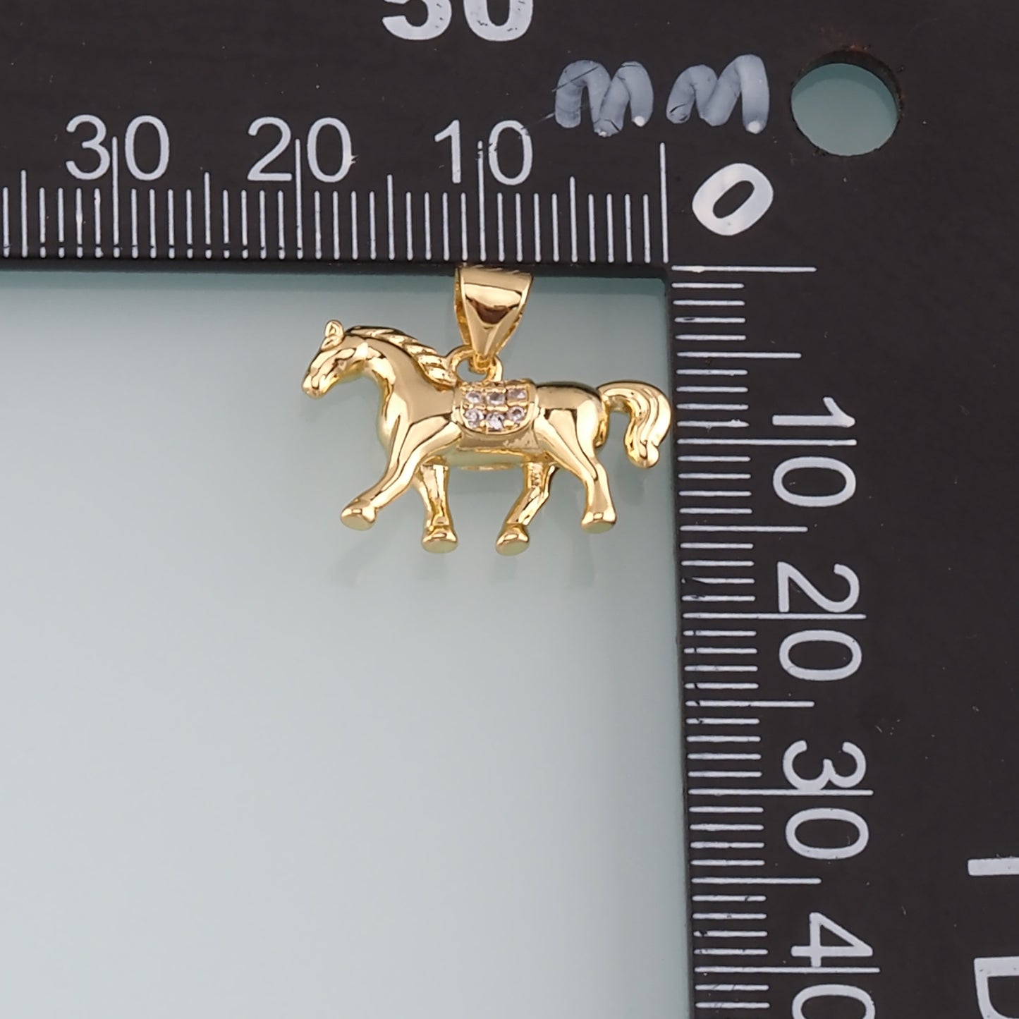 Gold Horse Charms,18K Gold Filled Horse Pendant,CZ Micro Pave Animal Charm Bracelet Necklace for DIY Jewelry Making Supply