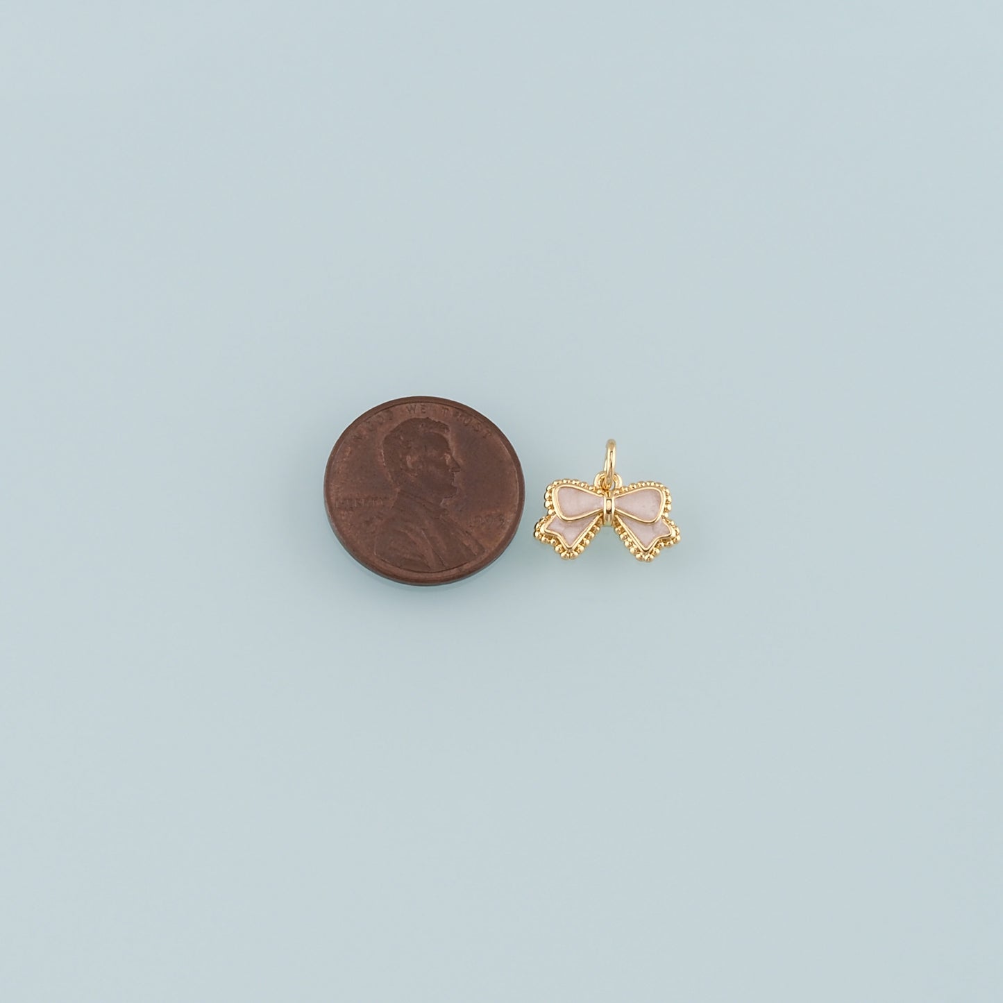 Gold Bow Charms,18K Gold Filled Bow Pendant,Enamel Bow Tie Charm Bracelet Necklace for DIY Jewelry Making Supply