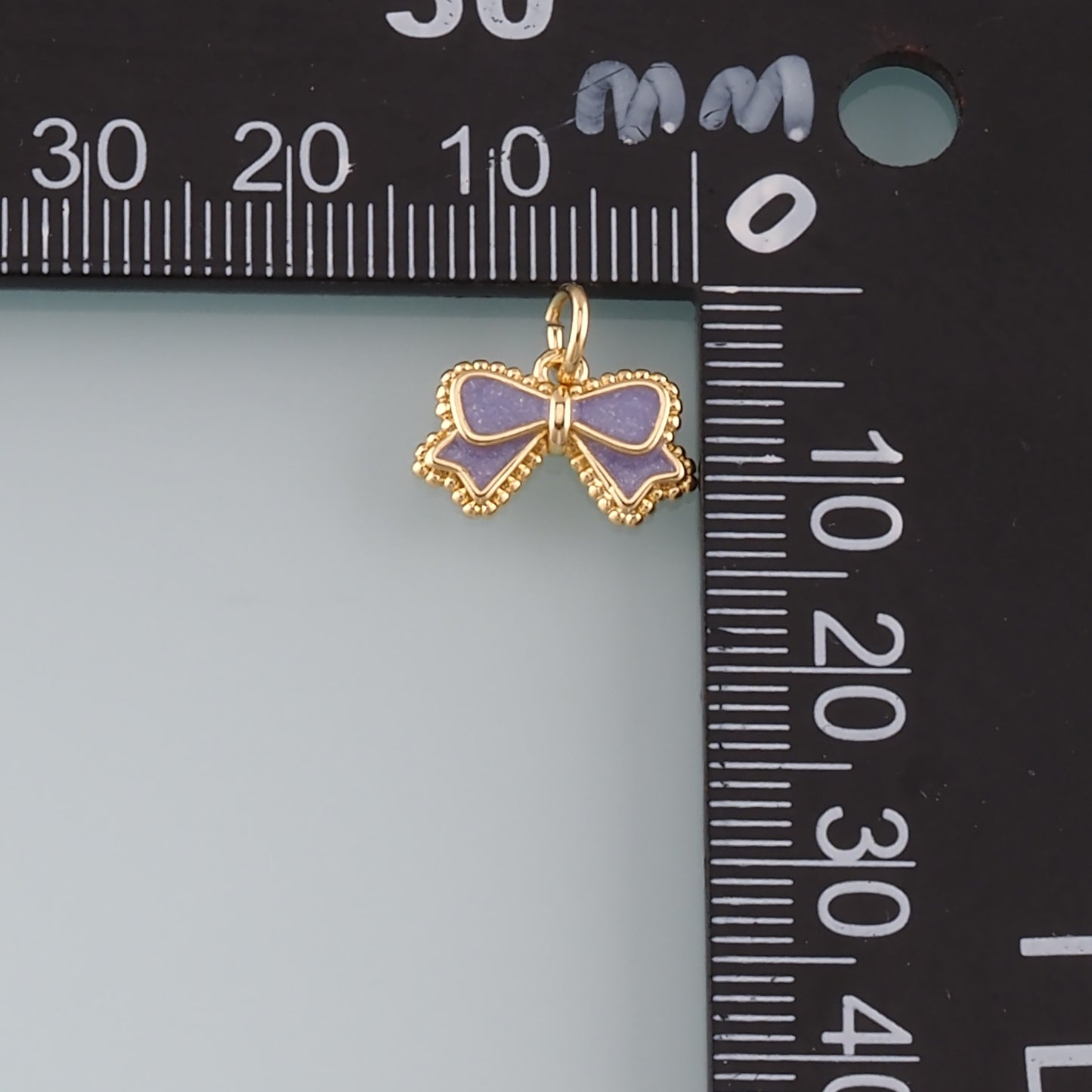 Gold Bow Charms,18K Gold Filled Bow Pendant,Enamel Bow Tie Charm Bracelet Necklace for DIY Jewelry Making Supply