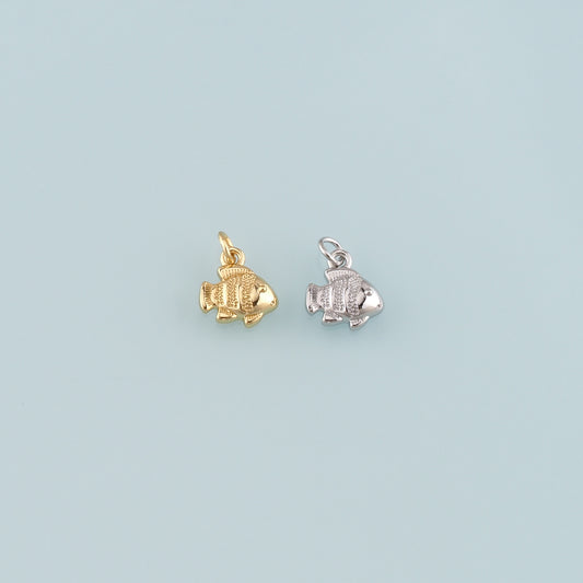 Gold Fish Charms,18K Gold Filled Fish Pendant,Fish Charm Bracelet Necklace for DIY Jewelry Making Supply