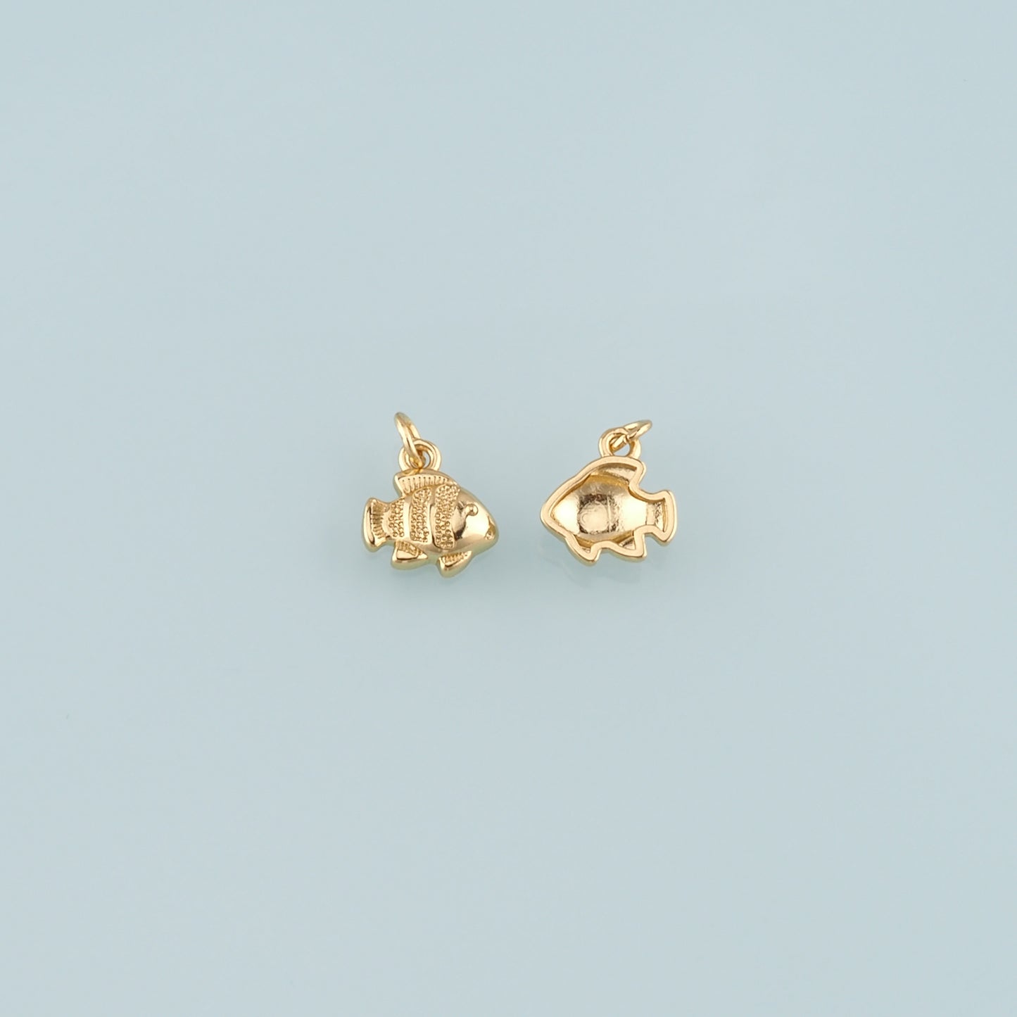 Gold Fish Charms,18K Gold Filled Fish Pendant,Fish Charm Bracelet Necklace for DIY Jewelry Making Supply