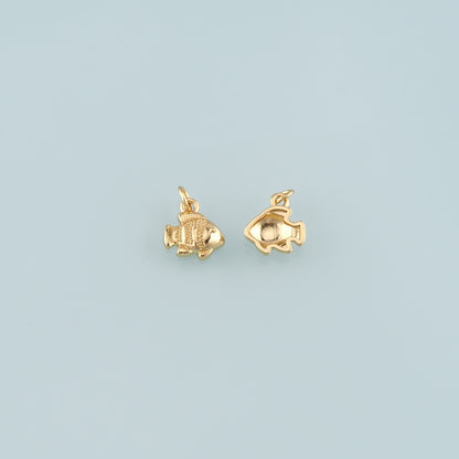 Gold Fish Charms,18K Gold Filled Fish Pendant,Fish Charm Bracelet Necklace for DIY Jewelry Making Supply