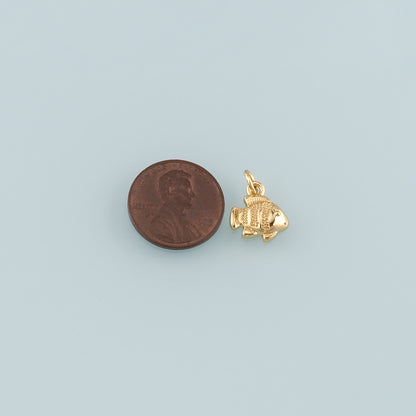 Gold Fish Charms,18K Gold Filled Fish Pendant,Fish Charm Bracelet Necklace for DIY Jewelry Making Supply