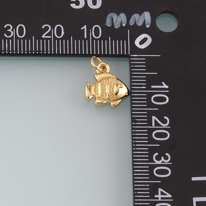 Gold Fish Charms,18K Gold Filled Fish Pendant,Fish Charm Bracelet Necklace for DIY Jewelry Making Supply
