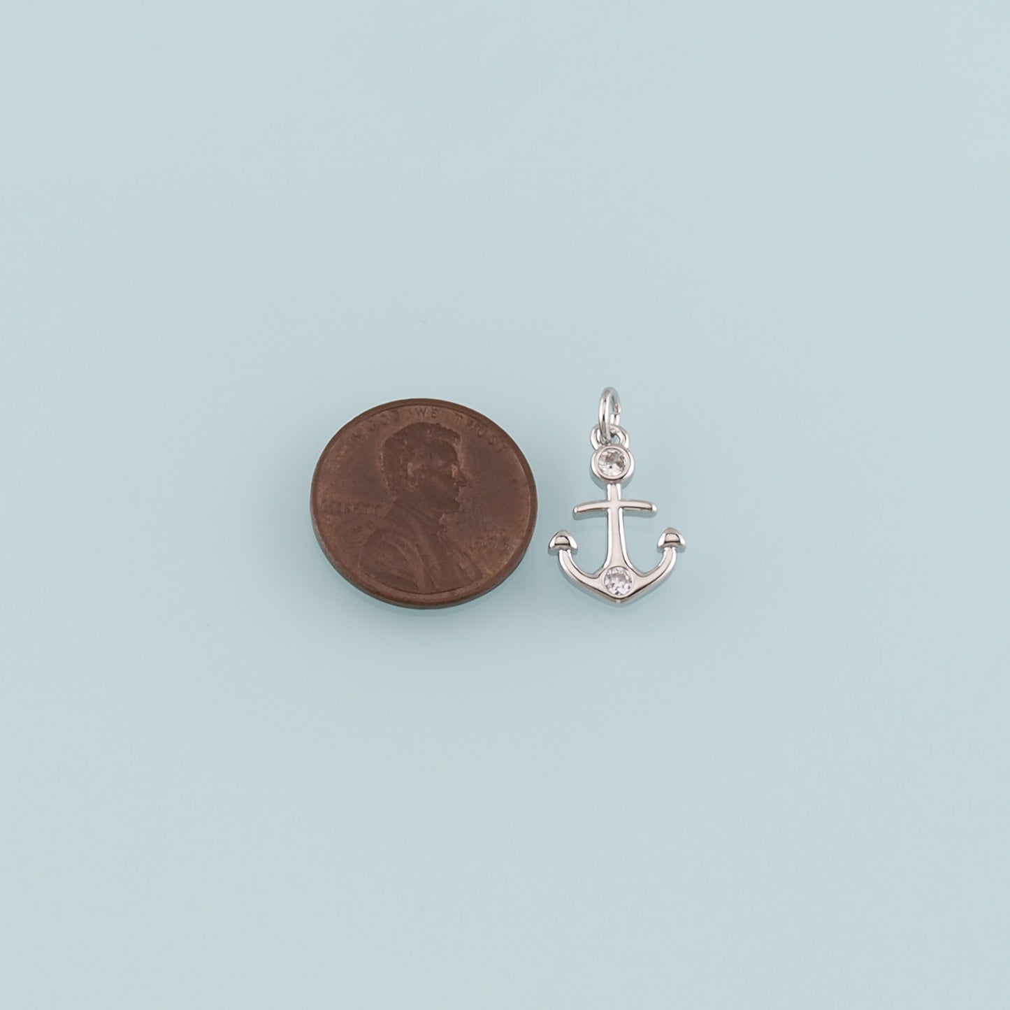 Gold Anchor Charms,18K Gold Filled CZ Micro Pave Anchor Pendant Charm Bracelet Necklace for DIY Jewelry Making Supply