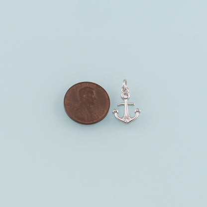 Gold Anchor Charms,18K Gold Filled CZ Micro Pave Anchor Pendant Charm Bracelet Necklace for DIY Jewelry Making Supply