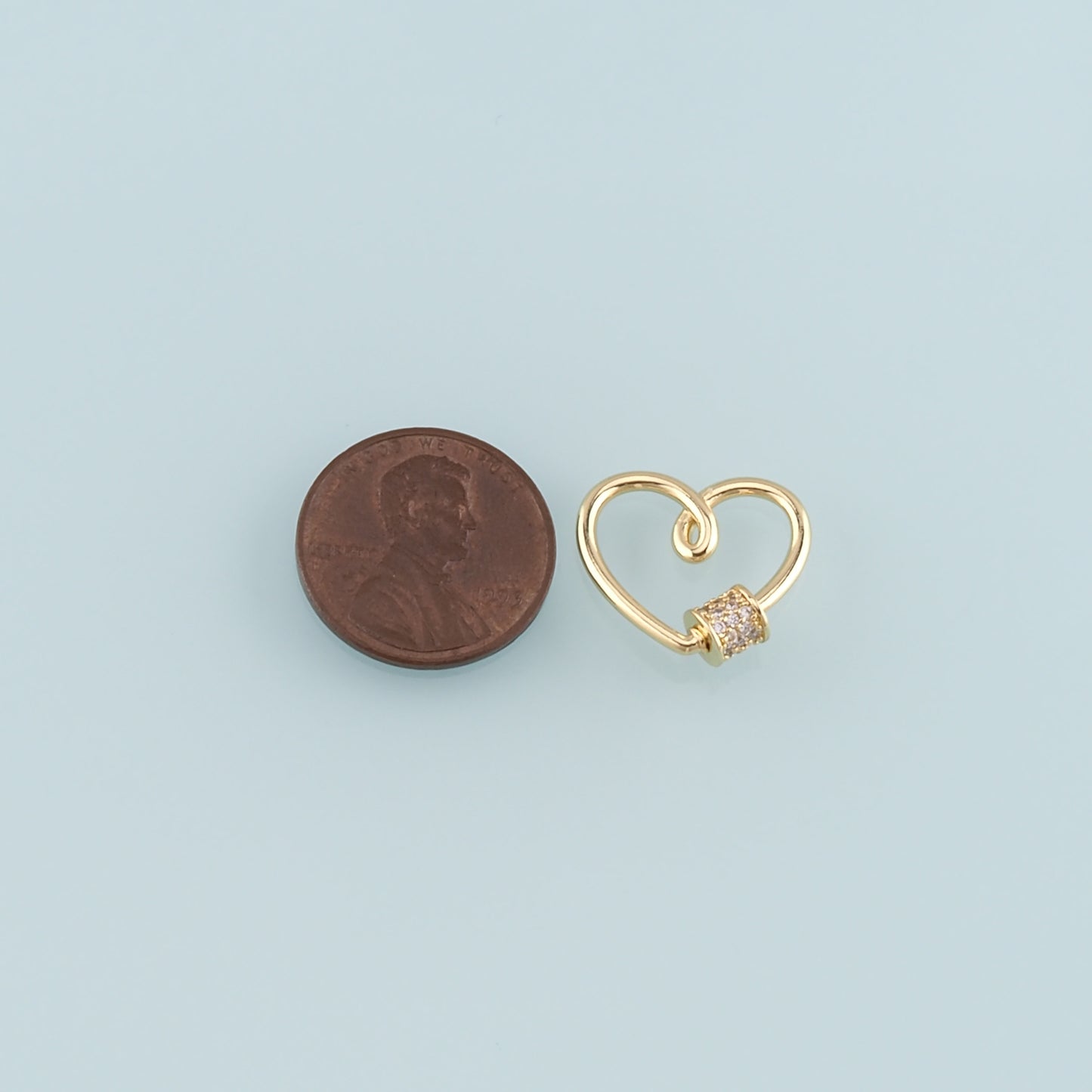 18K Gold Filled Heart Carabiner Clasp,Buckle Clasp,Carabiner Screw Clasp,Turnbuckle for DIY Jewelry