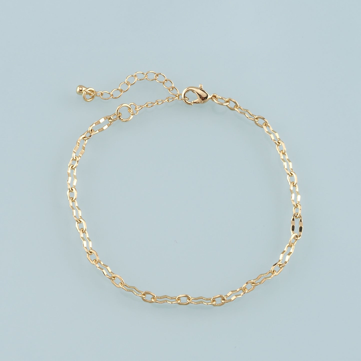 Gold Adjustable Chain,18K Gold Filled Oval Bracelet,Semi Finished Bracelets,Bracelets for Jewelry Making