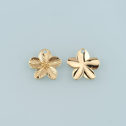 Gold Flower Charms,18K Gold Filled Flower Pendant,Flower Charm Bracelet Necklace for DIY Jewelry Making Supply