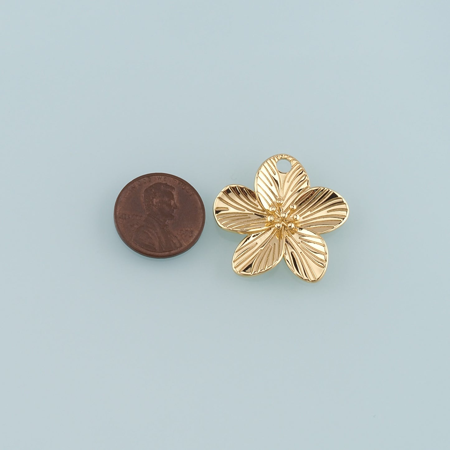 Gold Flower Charms,18K Gold Filled Flower Pendant,Flower Charm Bracelet Necklace for DIY Jewelry Making Supply
