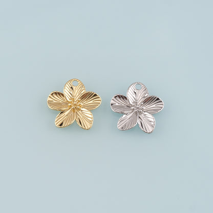 Gold Flower Charms,18K Gold Filled Flower Pendant,Flower Charm Bracelet Necklace for DIY Jewelry Making Supply