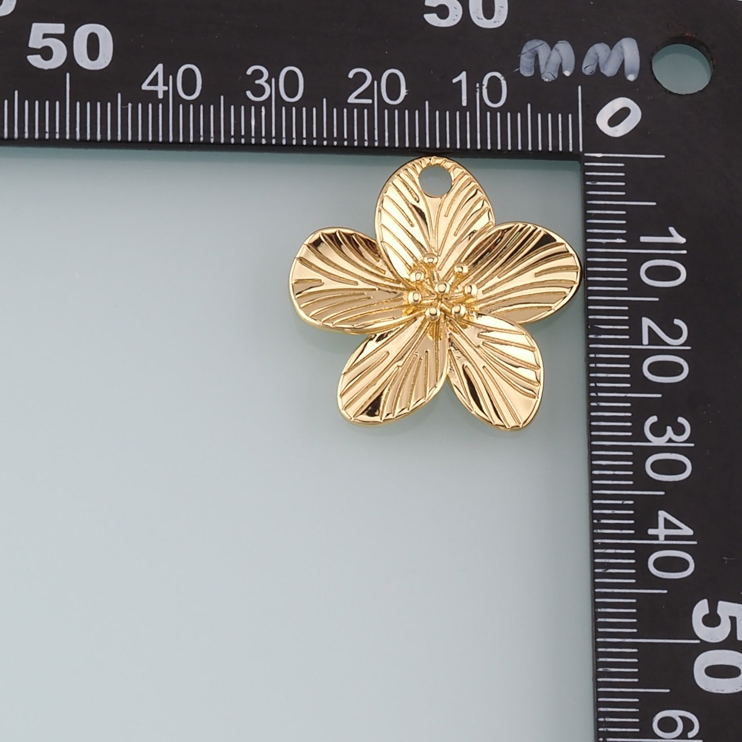 Gold Flower Charms,18K Gold Filled Flower Pendant,Flower Charm Bracelet Necklace for DIY Jewelry Making Supply