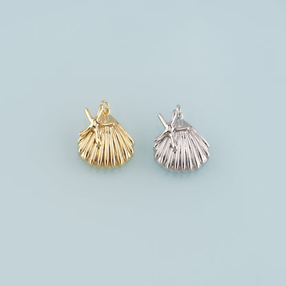 Gold Shell Charm,18K Gold Filled Shell Conch Pendant,Starfish Charm Bracelet Necklace for DIY Jewelry Making Supply