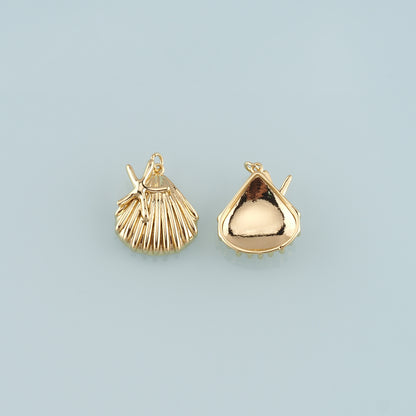 Gold Shell Charm,18K Gold Filled Shell Conch Pendant,Starfish Charm Bracelet Necklace for DIY Jewelry Making Supply