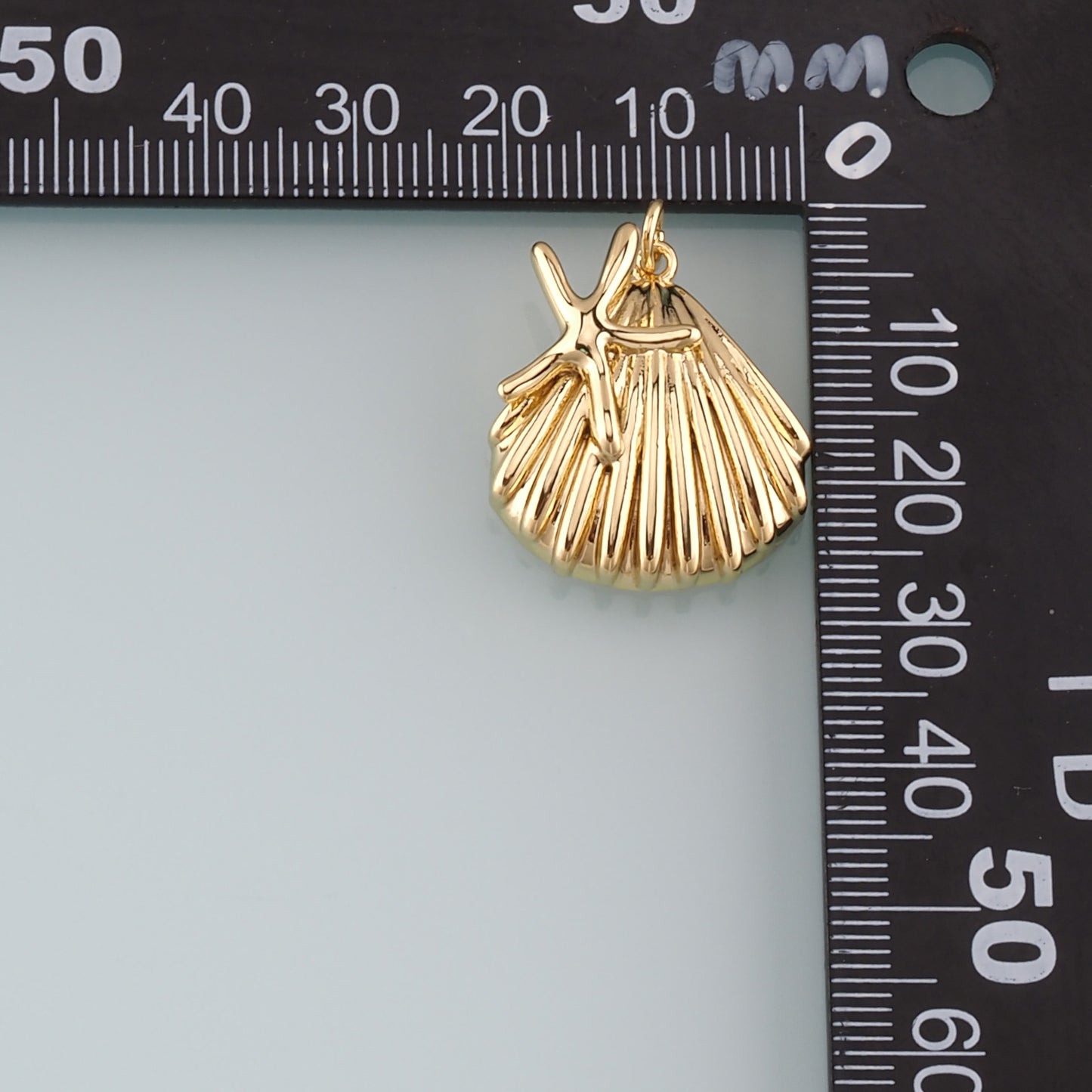 Gold Shell Charm,18K Gold Filled Shell Conch Pendant,Starfish Charm Bracelet Necklace for DIY Jewelry Making Supply