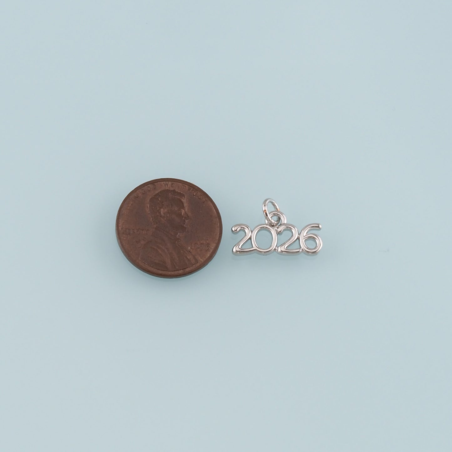 18K Gold Filled Year 2026 Pendant,Dainty Number Charm Bracelet Necklace for DIY Jewelry Making Supply