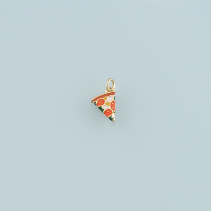Gold Pizza Charms,18K Gold Filled Pizza Pendant,Enamel Gourmet Food Charm Bracelet Necklace for DIY Jewelry Making Supply