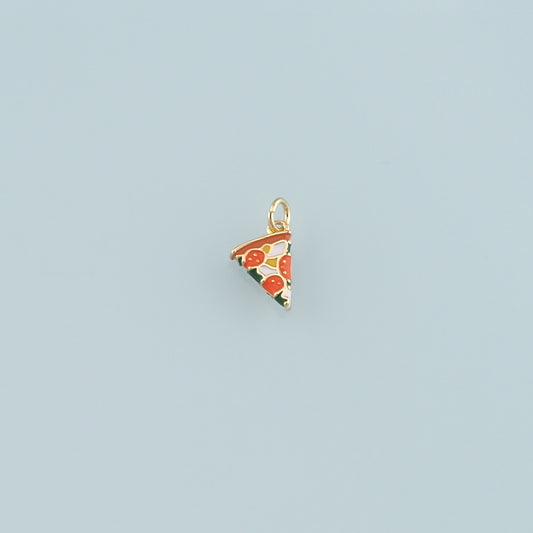 Gold Pizza Charms,18K Gold Filled Pizza Pendant,Enamel Gourmet Food Charm Bracelet Necklace for DIY Jewelry Making Supply
