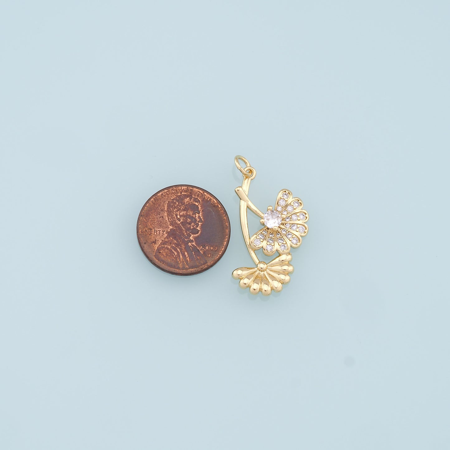 Gold Leaf Charms,18K Gold Filled Leaf Pendant,CZ Leaf Charm Bracelet Necklace for DIY Jewelry Making Supply