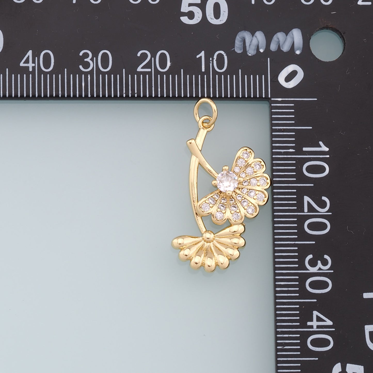 Gold Leaf Charms,18K Gold Filled Leaf Pendant,CZ Leaf Charm Bracelet Necklace for DIY Jewelry Making Supply