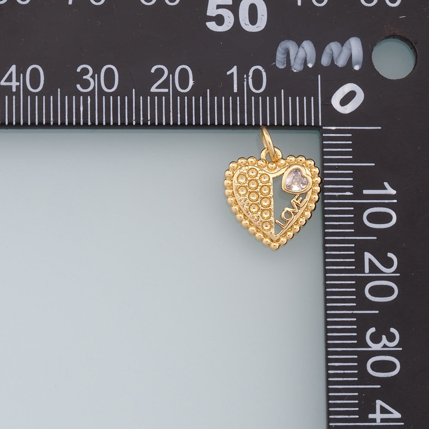 Gold Heart Charms,18K Gold Filled Heart Pendant,Heart Charm Bracelet Necklace for DIY Jewelry Making Supply