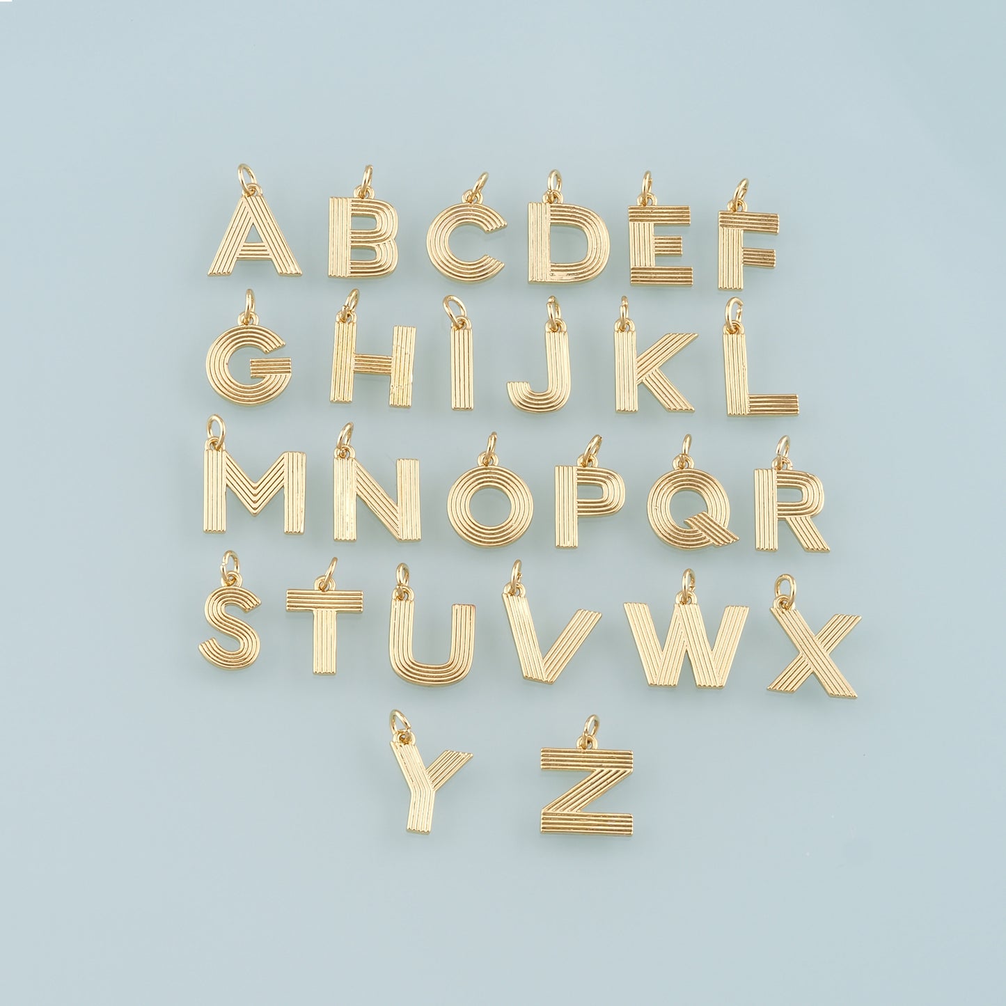 Gold letter Charms,18K Gold Filled letter Pendant,Initial Charm Bracelet Necklace for DIY Jewelry Making Supply