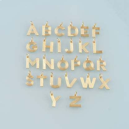 Gold letter Charms,18K Gold Filled letter Pendant,Initial Charm Bracelet Necklace for DIY Jewelry Making Supply