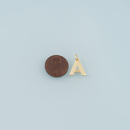 Gold letter Charms,18K Gold Filled letter Pendant,Initial Charm Bracelet Necklace for DIY Jewelry Making Supply