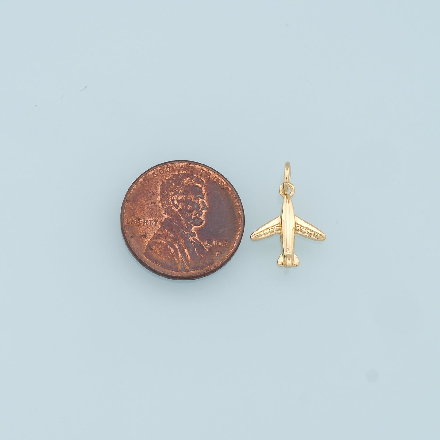 Gold Airplane Charms,18K Gold Filled Airplane Pendant,Airplane Charm Bracelet Necklace for DIY Jewelry Making Supply