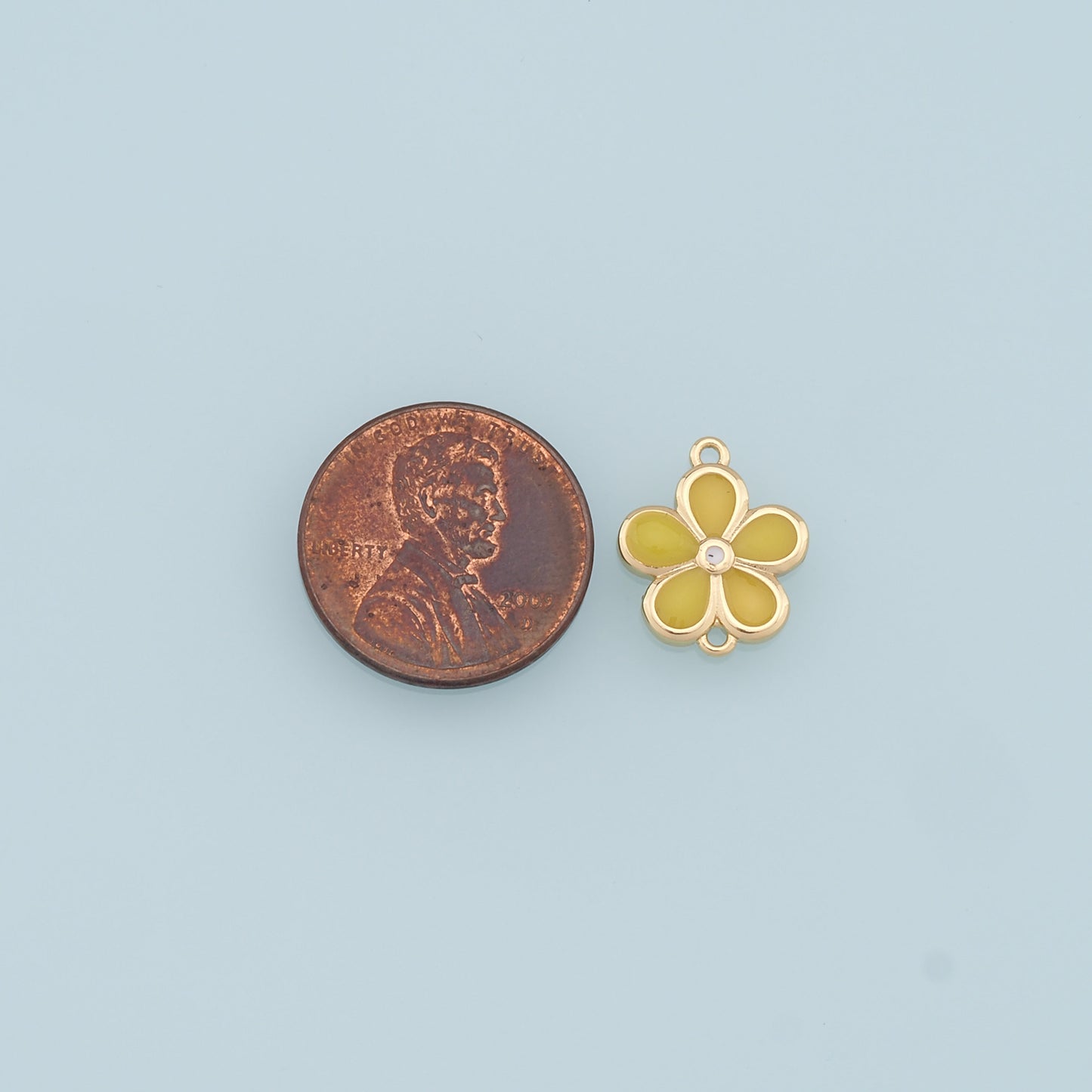 Gold Flower Charms,18K Gold Filled Enamel Flower Pendant,Flower Charm Bracelet Necklace for DIY Jewelry Making Supply