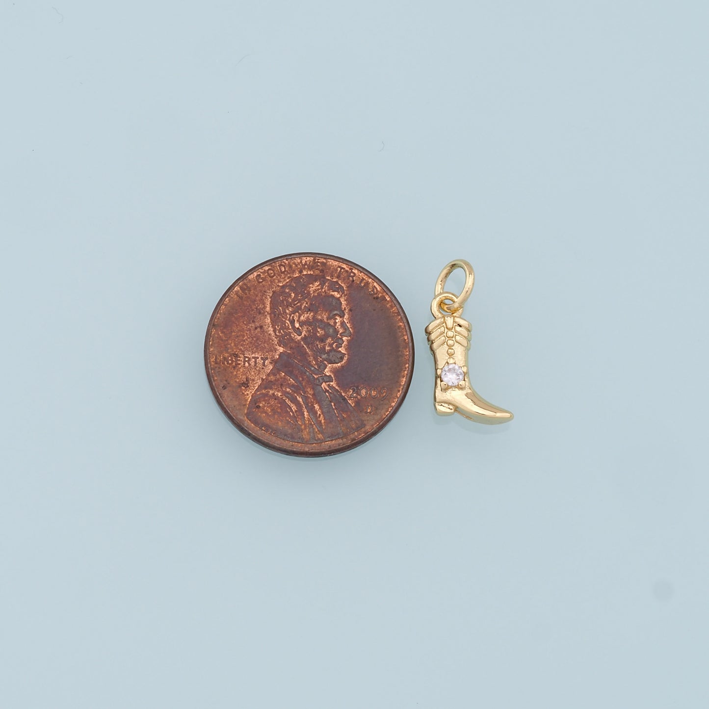 Gold Boots Charms,18K Gold Filled Boots Pendant,Cowboy Boots Charm Bracelet Necklace for DIY Jewelry Making Supply