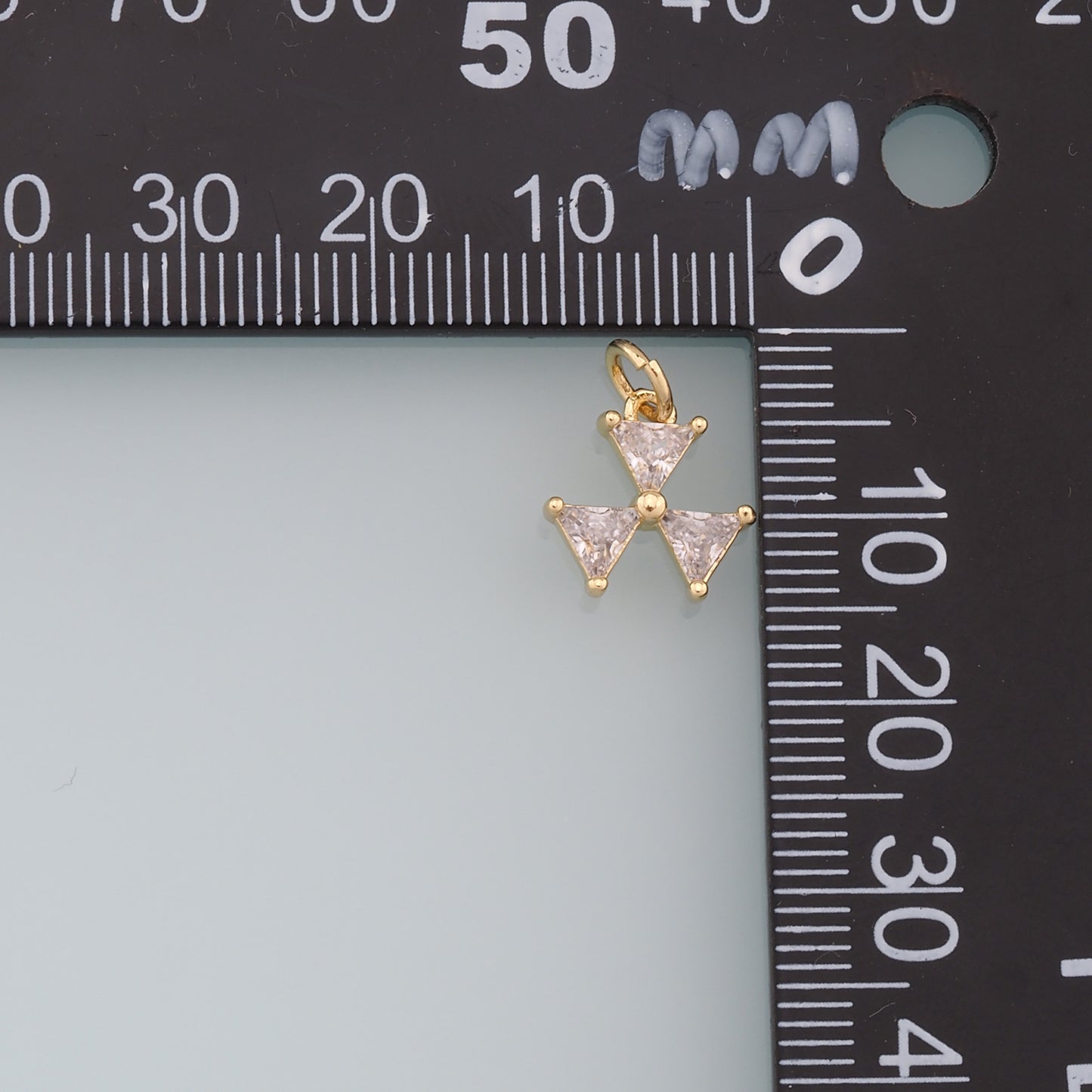 Gold Triangle Charms,18K Gold Filled Triangle Pendant,Crystal Triangle Charm Bracelet Necklace for DIY Jewelry Making Supply