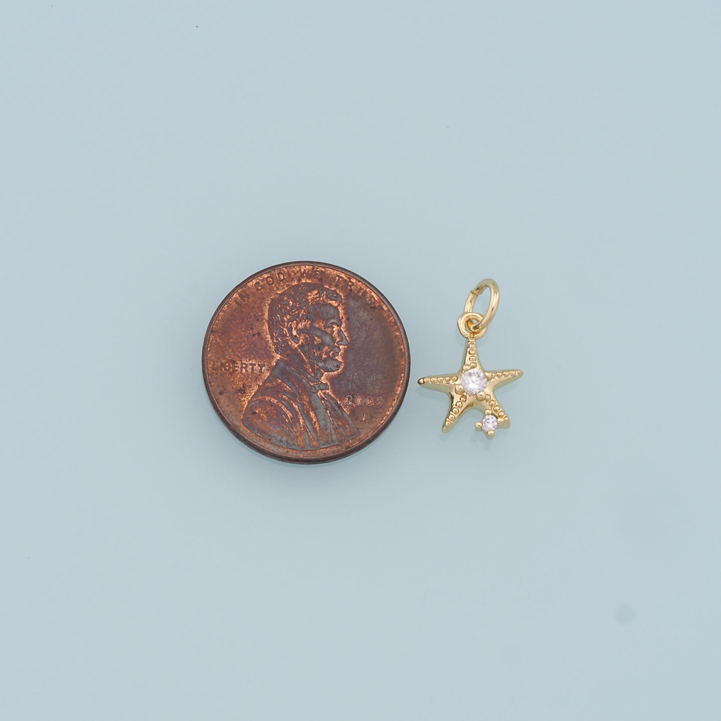 Gold Starfish Charms,18K Gold Filled Sea Star Pendant,Starfish Charm Bracelet Necklace for DIY Jewelry Making Supply