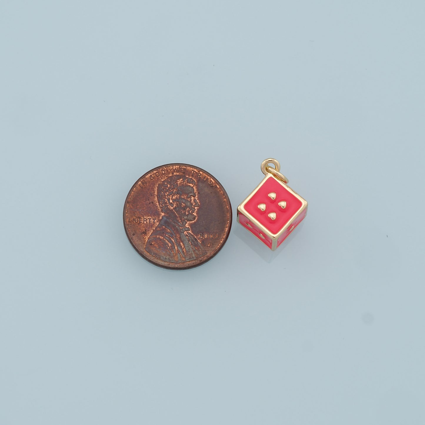 Gold Dice Charms,18K Gold Filled Enamel Dice Pendant,Dice Charms Bracelet Necklace for DIY Jewelry Making Supply