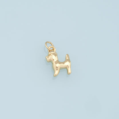 Gold Dog Charms,18K Gold Filled Dog Pendant,Cute Dog Charm Bracelet Necklace for DIY Jewelry Making Supply