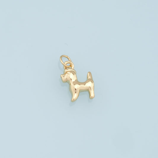 Gold Dog Charms,18K Gold Filled Dog Pendant,Cute Dog Charm Bracelet Necklace for DIY Jewelry Making Supply