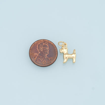 Gold Dog Charms,18K Gold Filled Dog Pendant,Cute Dog Charm Bracelet Necklace for DIY Jewelry Making Supply