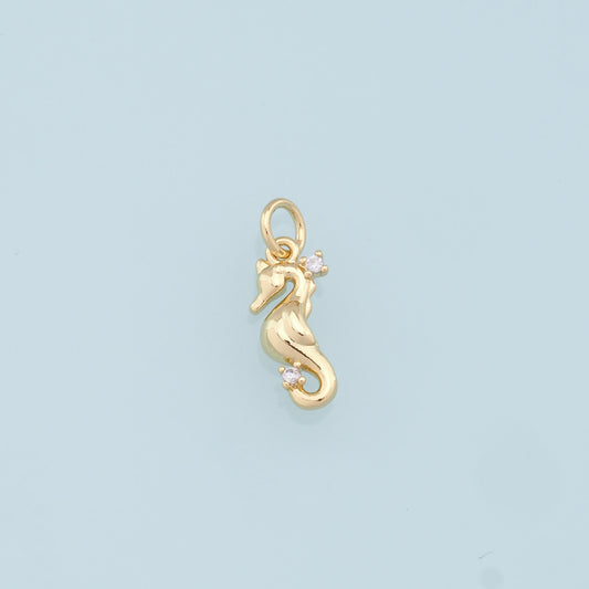 Gold Seahorse Charms,18K Gold Filled Seahorse Pendant,Seahorse Charm Bracelet Necklace for DIY Jewelry Making Supply