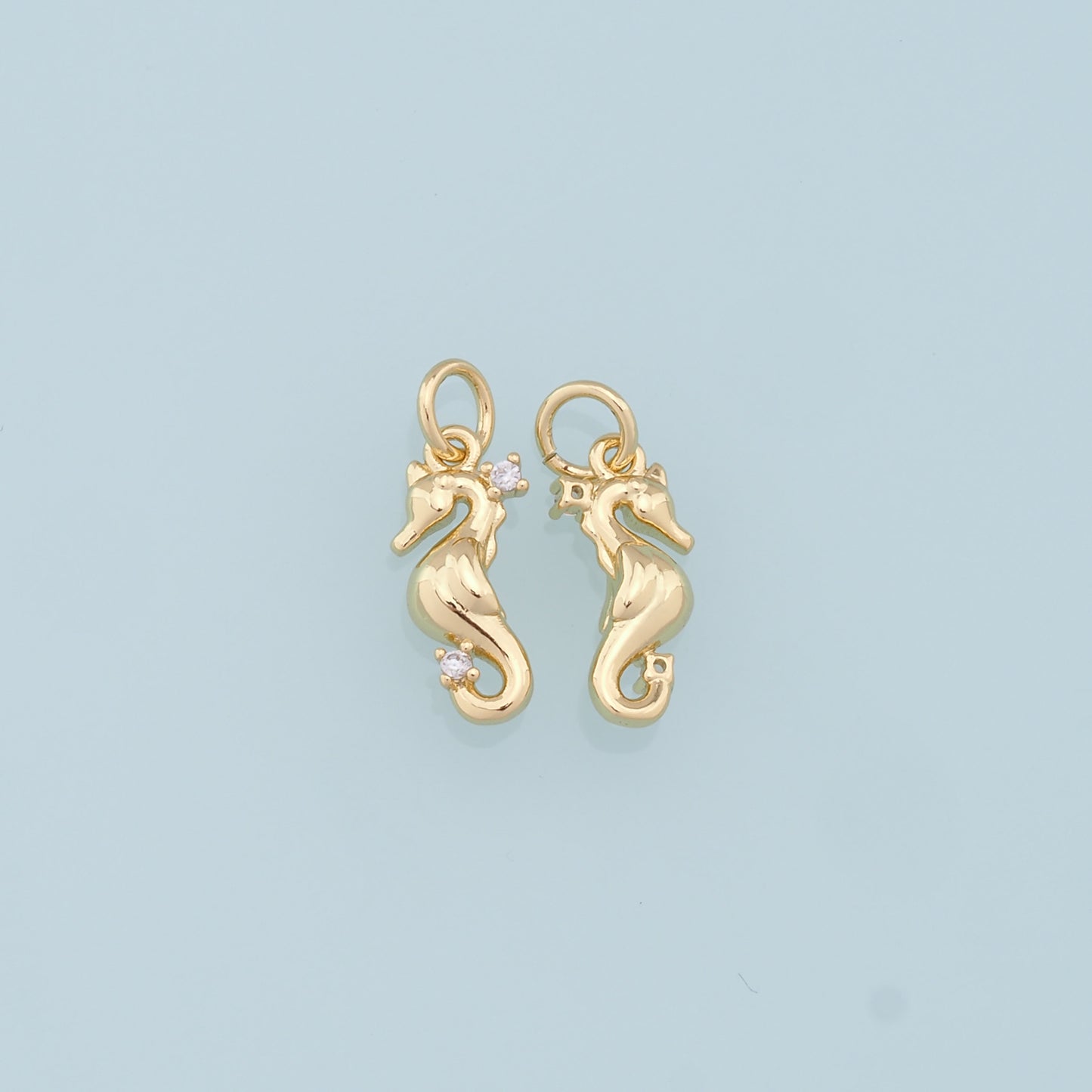 Gold Seahorse Charms,18K Gold Filled Seahorse Pendant,Seahorse Charm Bracelet Necklace for DIY Jewelry Making Supply