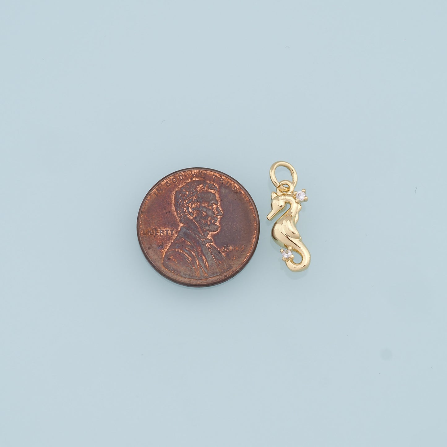 Gold Seahorse Charms,18K Gold Filled Seahorse Pendant,Seahorse Charm Bracelet Necklace for DIY Jewelry Making Supply