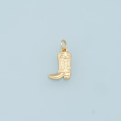 Gold Boots Charms,18K Gold Filled Boots Pendant,Cowboy Boots Charm Bracelet Necklace for DIY Jewelry Making Supply