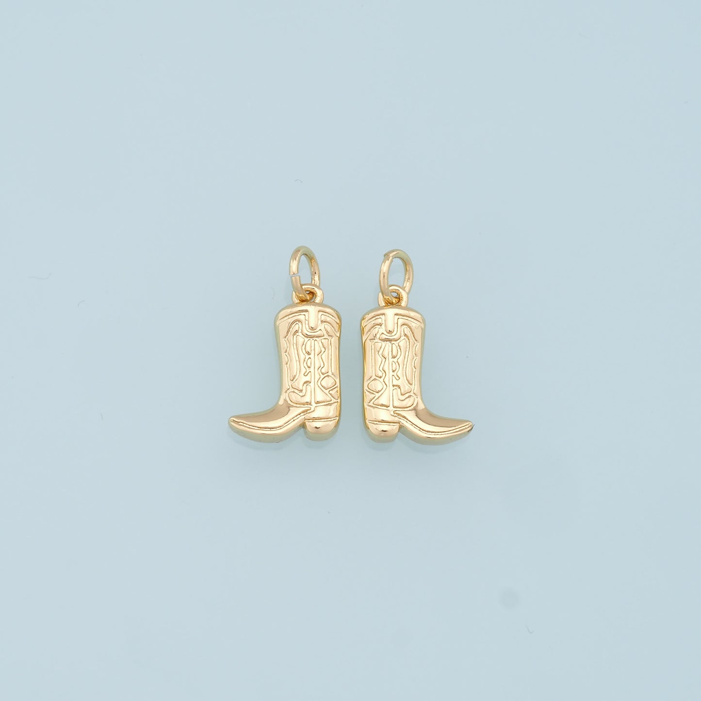 Gold Boots Charms,18K Gold Filled Boots Pendant,Cowboy Boots Charm Bracelet Necklace for DIY Jewelry Making Supply