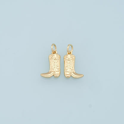 Gold Boots Charms,18K Gold Filled Boots Pendant,Cowboy Boots Charm Bracelet Necklace for DIY Jewelry Making Supply