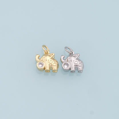 Gold Elephant Charms,18K Gold Filled Elephant Pendant,Animal Charm Bracelet Necklace for DIY Jewelry Making Supply