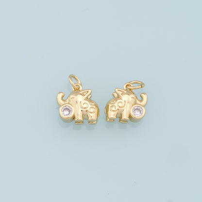 Gold Elephant Charms,18K Gold Filled Elephant Pendant,Animal Charm Bracelet Necklace for DIY Jewelry Making Supply