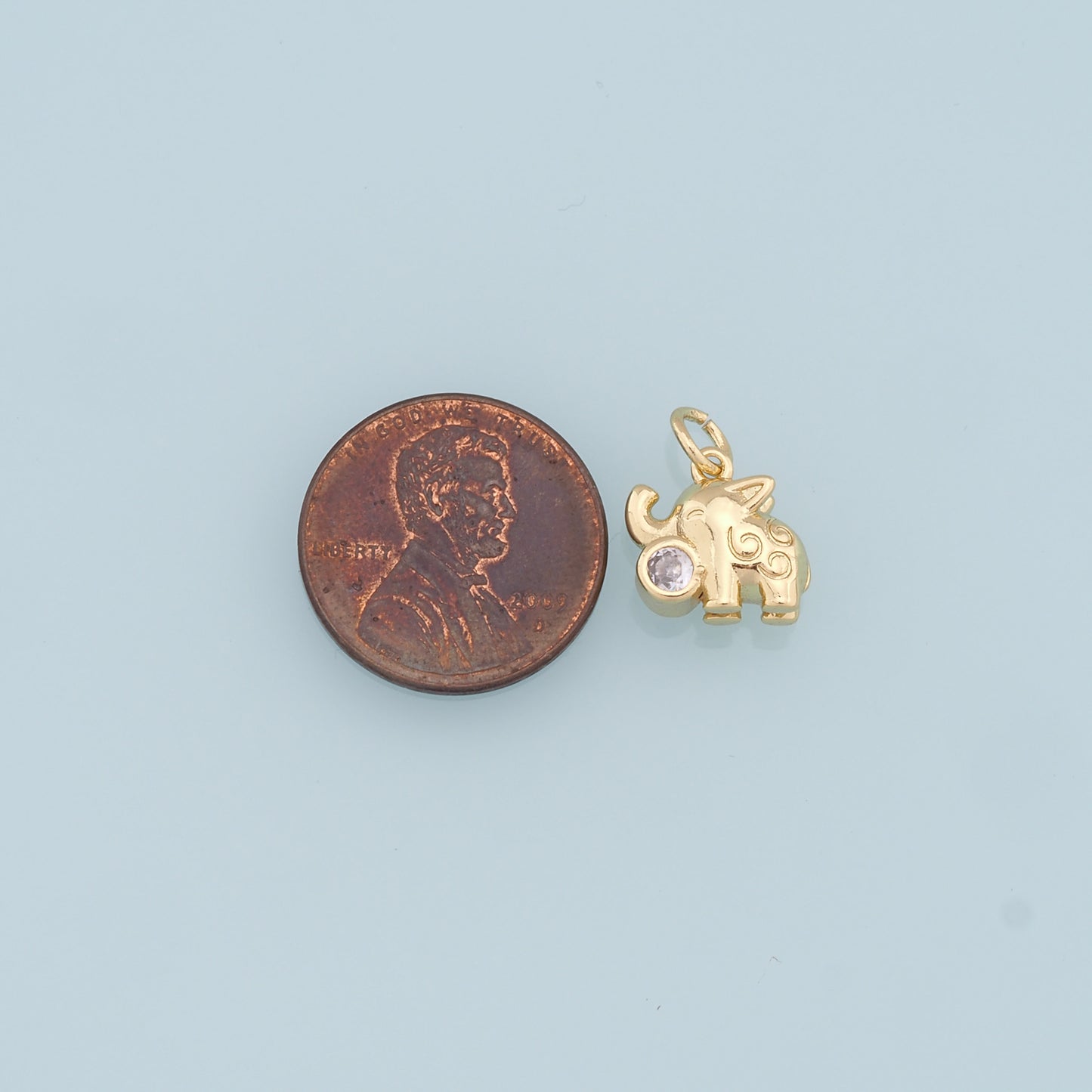 Gold Elephant Charms,18K Gold Filled Elephant Pendant,Animal Charm Bracelet Necklace for DIY Jewelry Making Supply